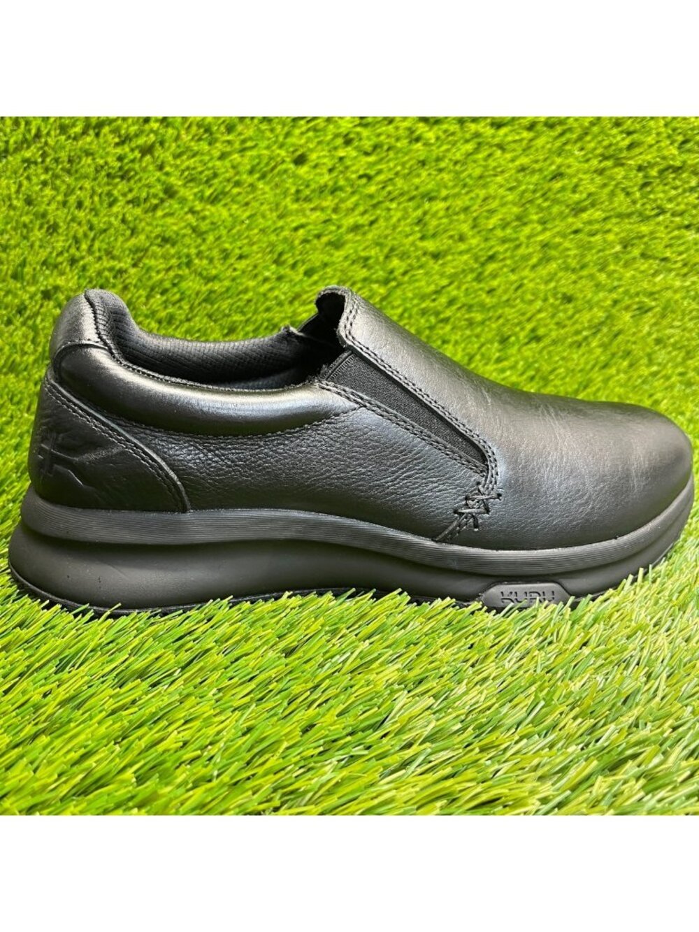 Kuru Kivi 2 Womens Size 9.5 Triple Black Classic Walking Leather Slip-On Shoes